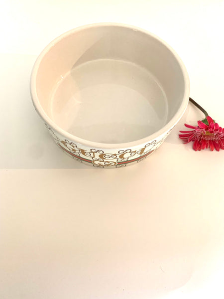 Bol pour chien en céramique blanche inspiré de Gucci / white ceramic dog bowl Inspired by Gucci