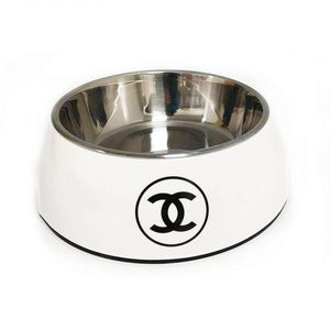 Bol pour chien inspiré de Chanel / Dog bowl inspired by Chanel