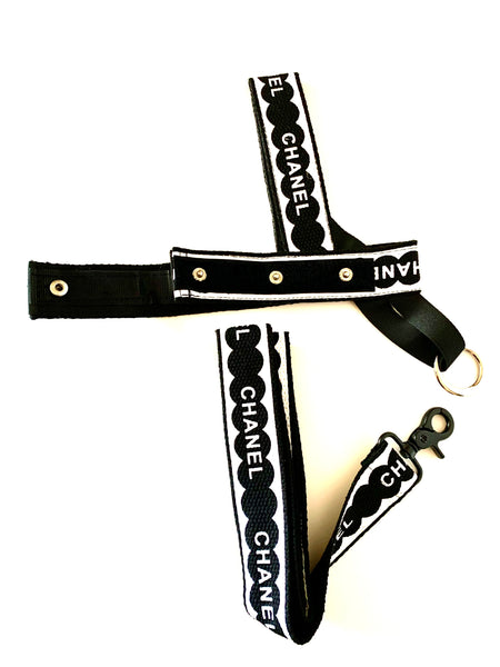 Ensemble harnais et laisse pour chien inspiré de Chanel / Chanel inspired dog harness and leash set